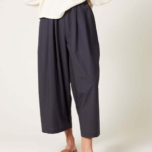 Black Crane Tie Waist Pants Wide Leg Faded Black